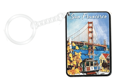 San Francisco Souvenir Plastic Keychain - Golden Gate Bridge Ship